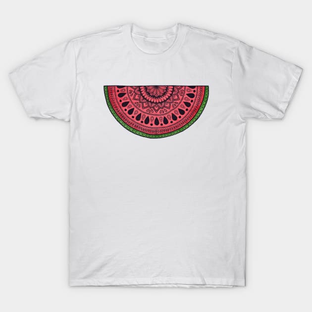 Watermelon Mandala T-Shirt by calenbundalas